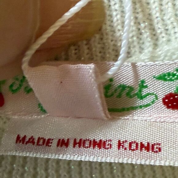 NWT Bonpoint Girls Pullover Short Sleeve Sweater. White with Iridescent Sheen. - Picture 9 of 11